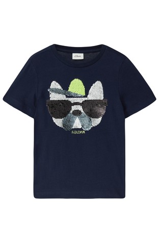 T-shirt with reversible sequins