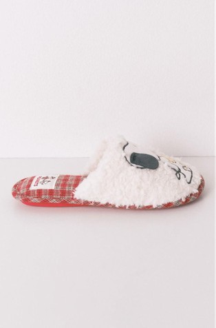 Snoopy papuče od kovrčave tkanine s kariranom uloškom