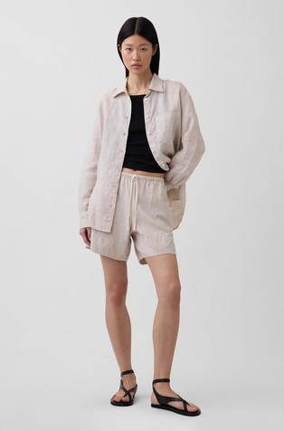 Linen-Blend Easy Shorts