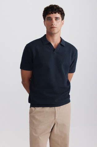 Structure short-sleeved polo shirt