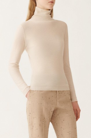 Pleten vuneni pulover s visokim ovratnikom i šljokicama