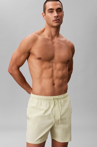 Core Solid Swim Shorts With Logo Tape