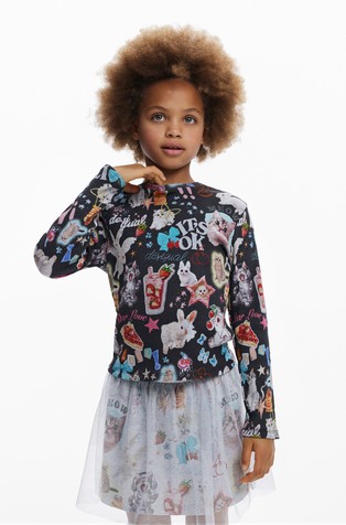 Majica dugih rukava s printom mačaka