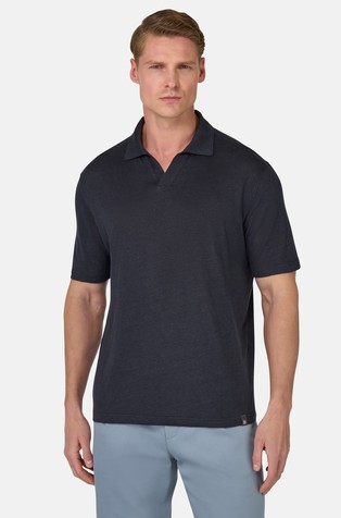 Polo majica od rastezljive lanene jersey tkanine