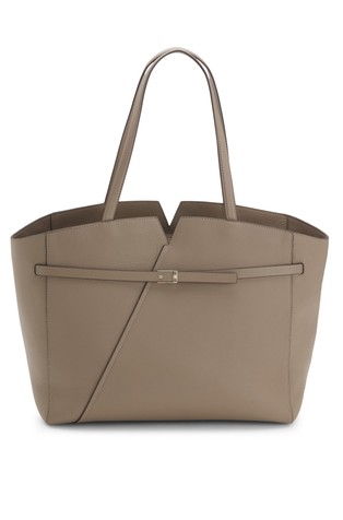 Tote bag in leather with belt detail