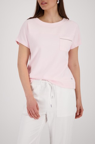 Modal-blend T-shirt with chest pocket