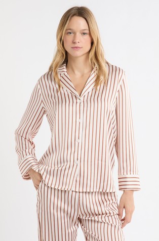 Medra satenski gornji dio pidžame s uzorkom