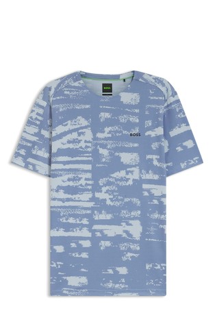 Active slim fit majica kratkih rukava sa žakard uzorkom