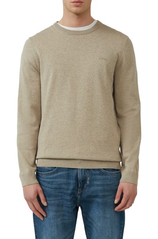 Knitted jumper with logo embroidery