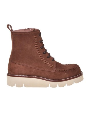 Stivaletto Suede Boots In Split Leather