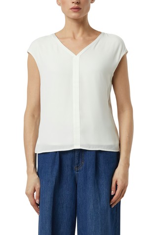 Blouse shirt in a fabric mix with satin edging