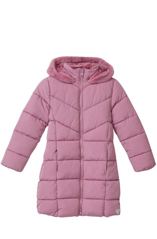 Duga prošivena jakna s kapuljačom i plišanom podstavom