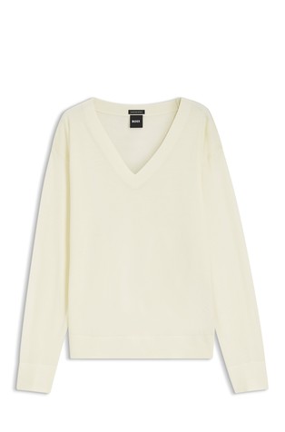 V-neck sweater in merino wool