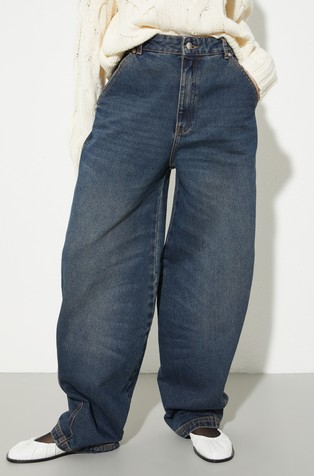 Re-Edit barrel-leg jeans with matching shopper