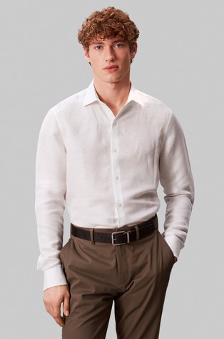 Slim Fit Linen Blend Shirt