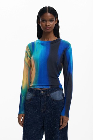 Pulover s učinkom prelijevajućih boja