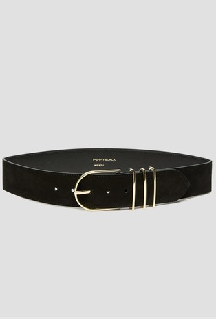 Wide suede belt