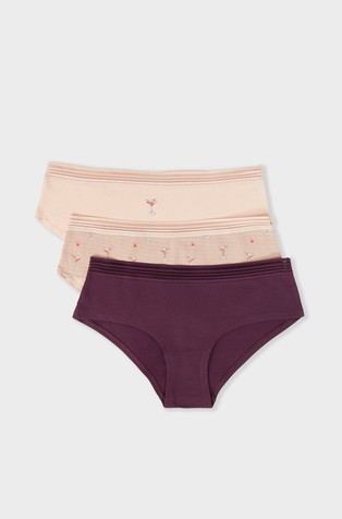 Jackie paket od 3 para pamučnih gaćica s čipkom