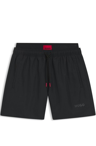 Kupaće hlače s dvostrukim obrubom i logo detaljima