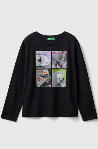 Pamučna majica dugih rukava sa svjetlucavim otiskom