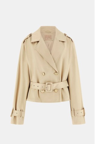 Jakna s dvorednim kopčanjem i remenom