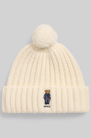 Polo Bear rebrasto pletena kapa s pomponom