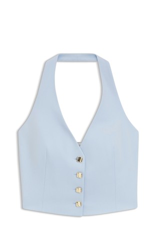 Slim-fit waistcoat with halterneck