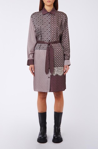 Patterned short shirt dress