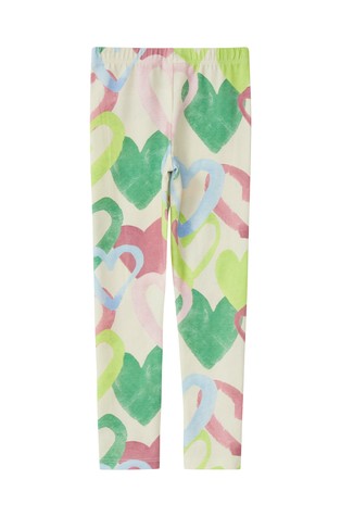 Leggings with all-over heart print