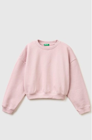 Cropped fit cotton sweatshirt