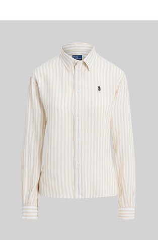 Široka lanena košulja s uzorkom