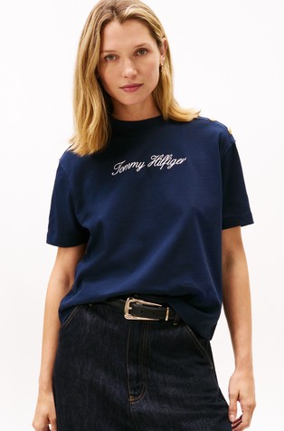 Button Logo Embroidery Relaxed T-Shirt