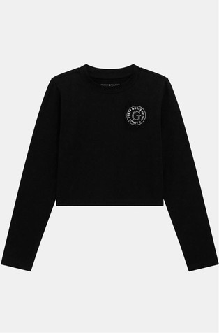 Cropped majica dugih rukava s izvezenim logotipom