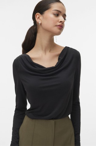 AWVALERIE majica s drapiranim ovratnikom