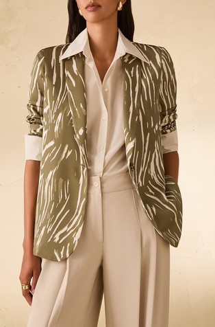 Satenski sako s trakom za vezanje