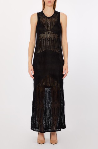Long openwork knit dress