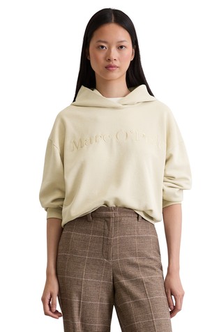 Relaxed logo hooded sweatshirt in organic cotton