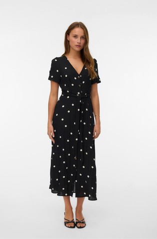 VMJOAN midi polka-dot short-sleeved dress
