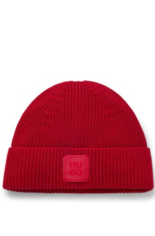 Pletena kapa od mješavine vune s logo našivkom