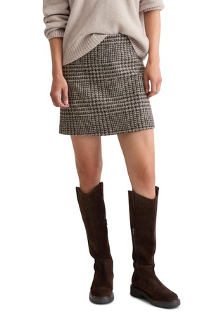 Karirana mini suknja od mješavine vune