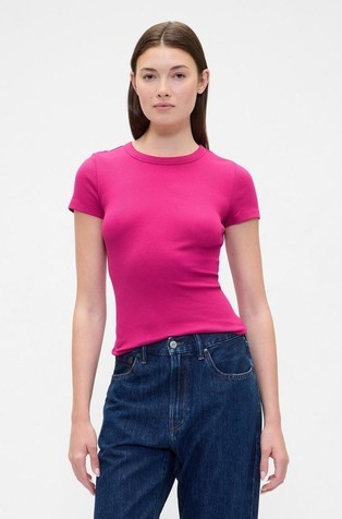 Ženska rebrasta majica kratkih rukava