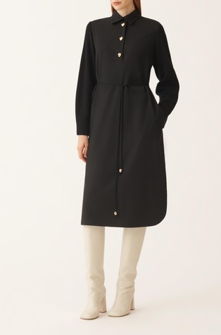 Košulja-haljina od vunene flanelske tkanine