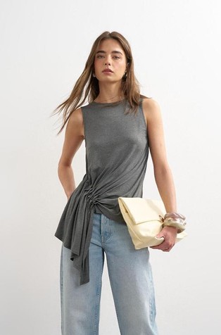 TSCLARA majica bez rukava s drapiranim bočnim detaljem