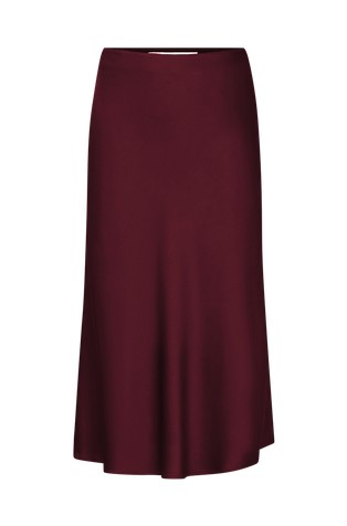 Midi satenska suknja s elastičnim strukom