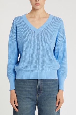 Relaxed cotton V-neck sweater