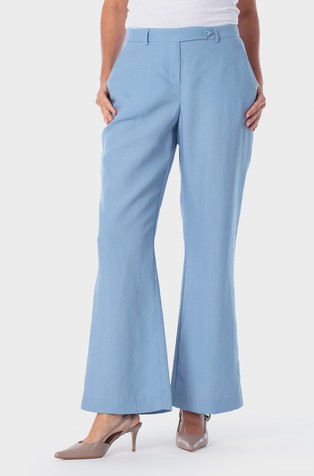 Hlače sa zvonastim nogavicama od liocela i pamuka