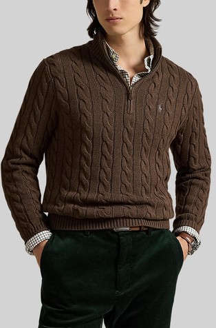 Pleten pulover s djelomičnim patentnim zatvaračem