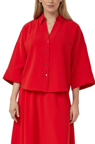 Crepe blouse with 3/4 sleeves