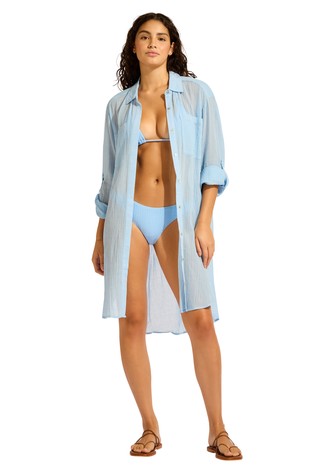 Beachedit Cotton Twill Tunic