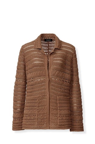 Rupičasto pleten kardigan od mješavine pamuka sa šljokicama